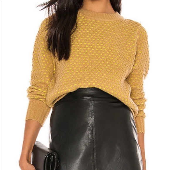 KENDALL + KYLIE Honeycomb Sweater in Mustard. - size XS - Picture 2 of 5